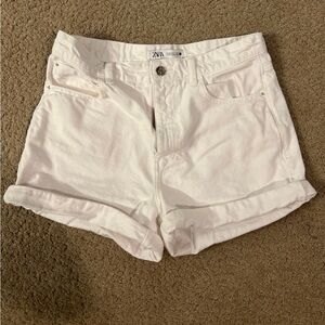 Zara Women's Cream Jean Shorts